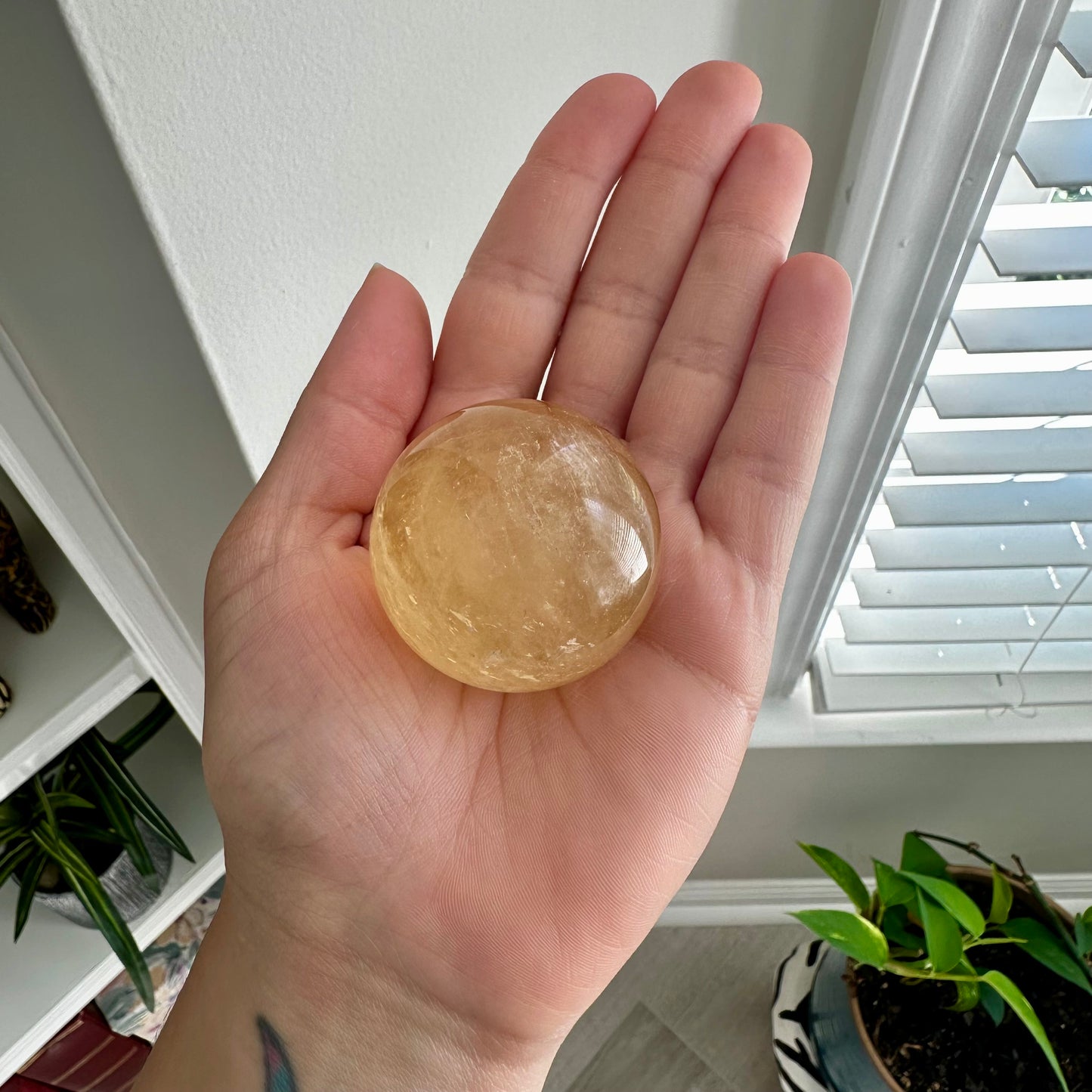 Honey Calcite Sphere