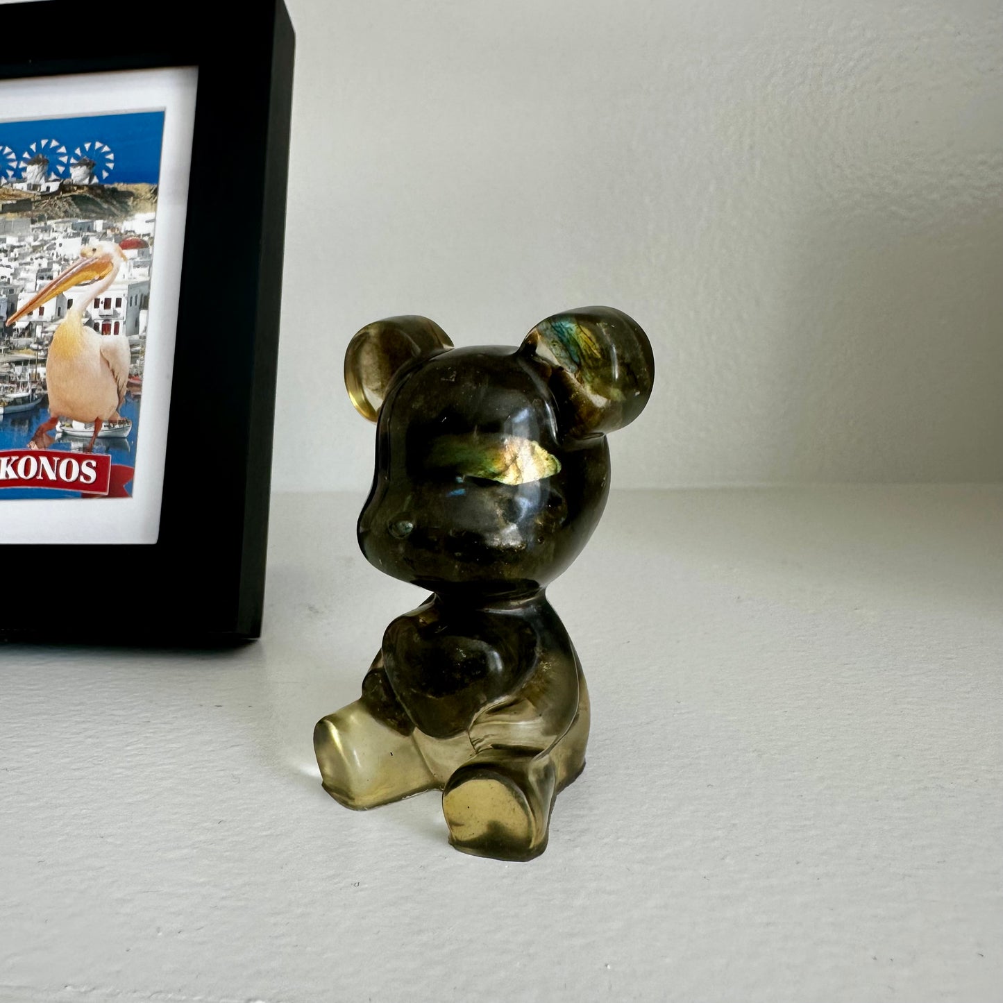 Labradorite Chip Filled Resin Bear