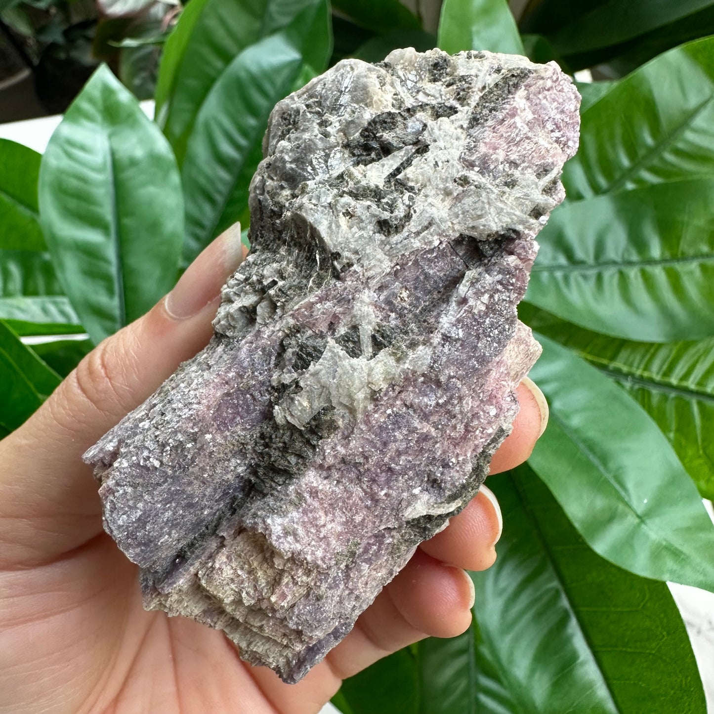 Rough Pink & Black Tourmaline on Quartz Matrix | RPT1