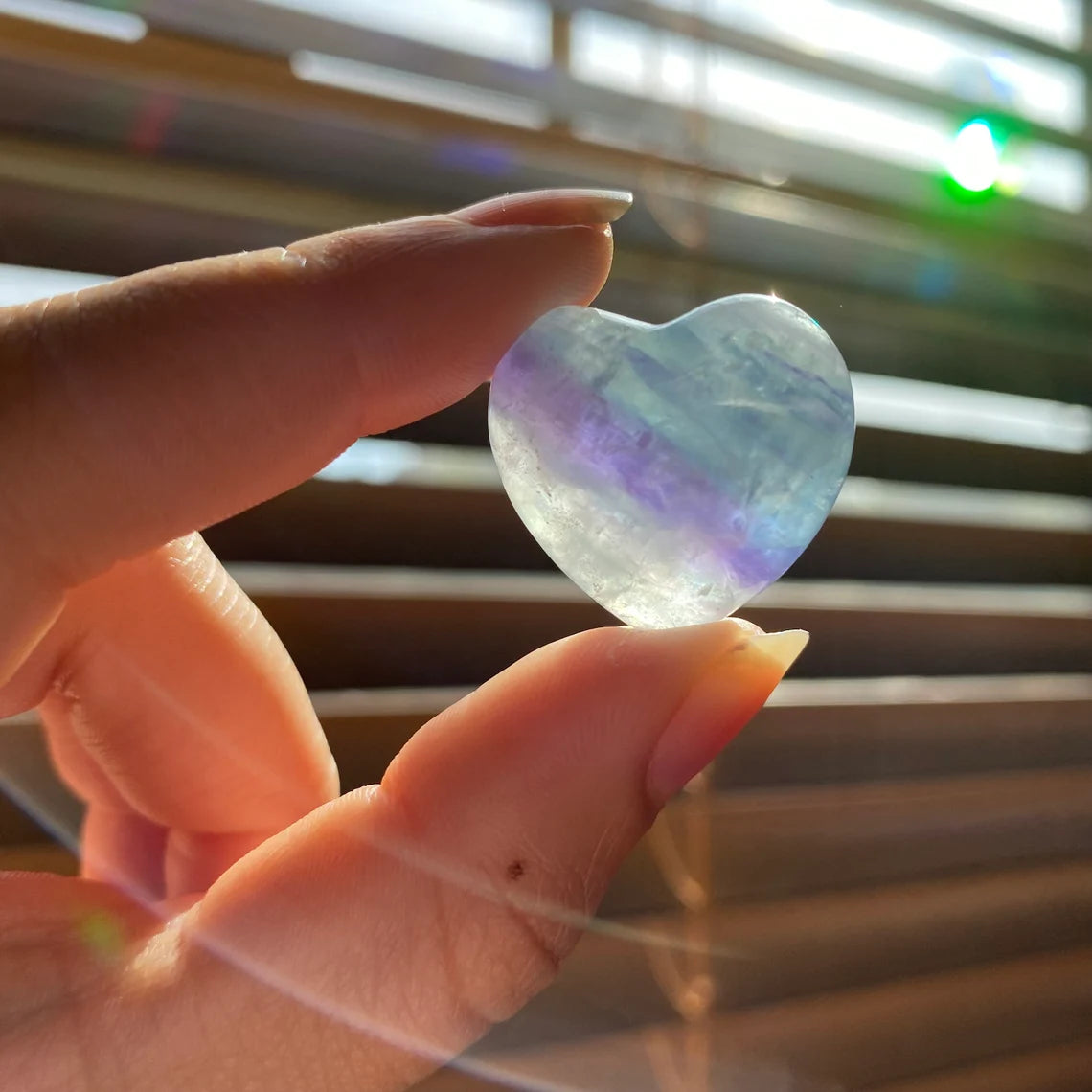 Rainbow Fluorite Heart | 1" | 0.5 oz | Crystal Carving