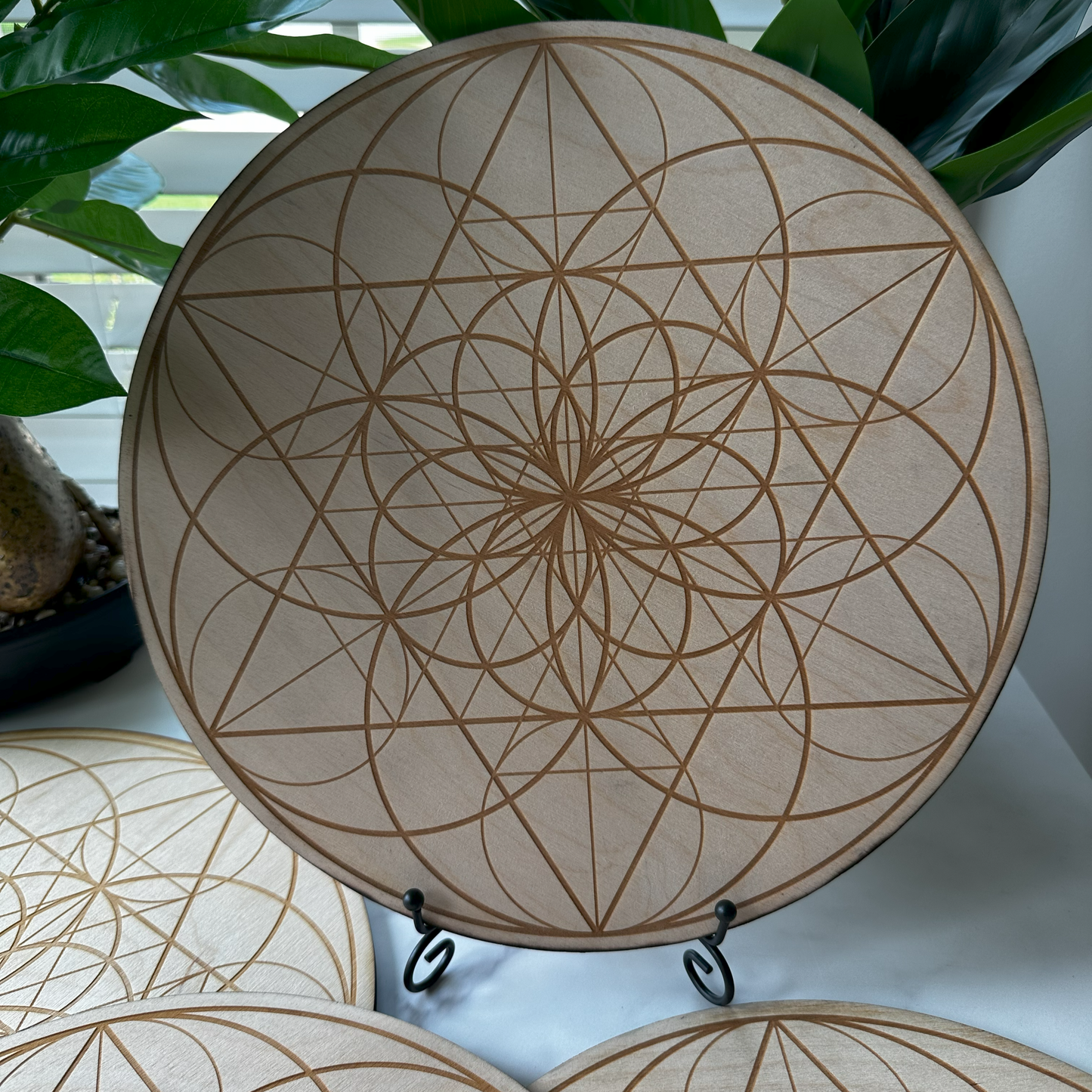 Seed of Life Crystal Grid | 12" | Wooden Crystal Grid | Sacred Geometry