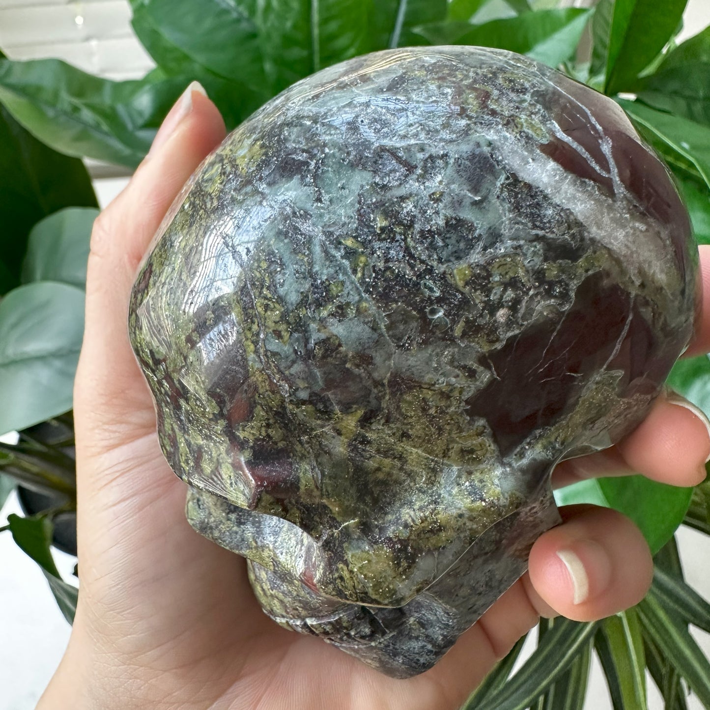 Large Dragon Blood Jasper Skull | 3.8" | 1 lb 11 oz