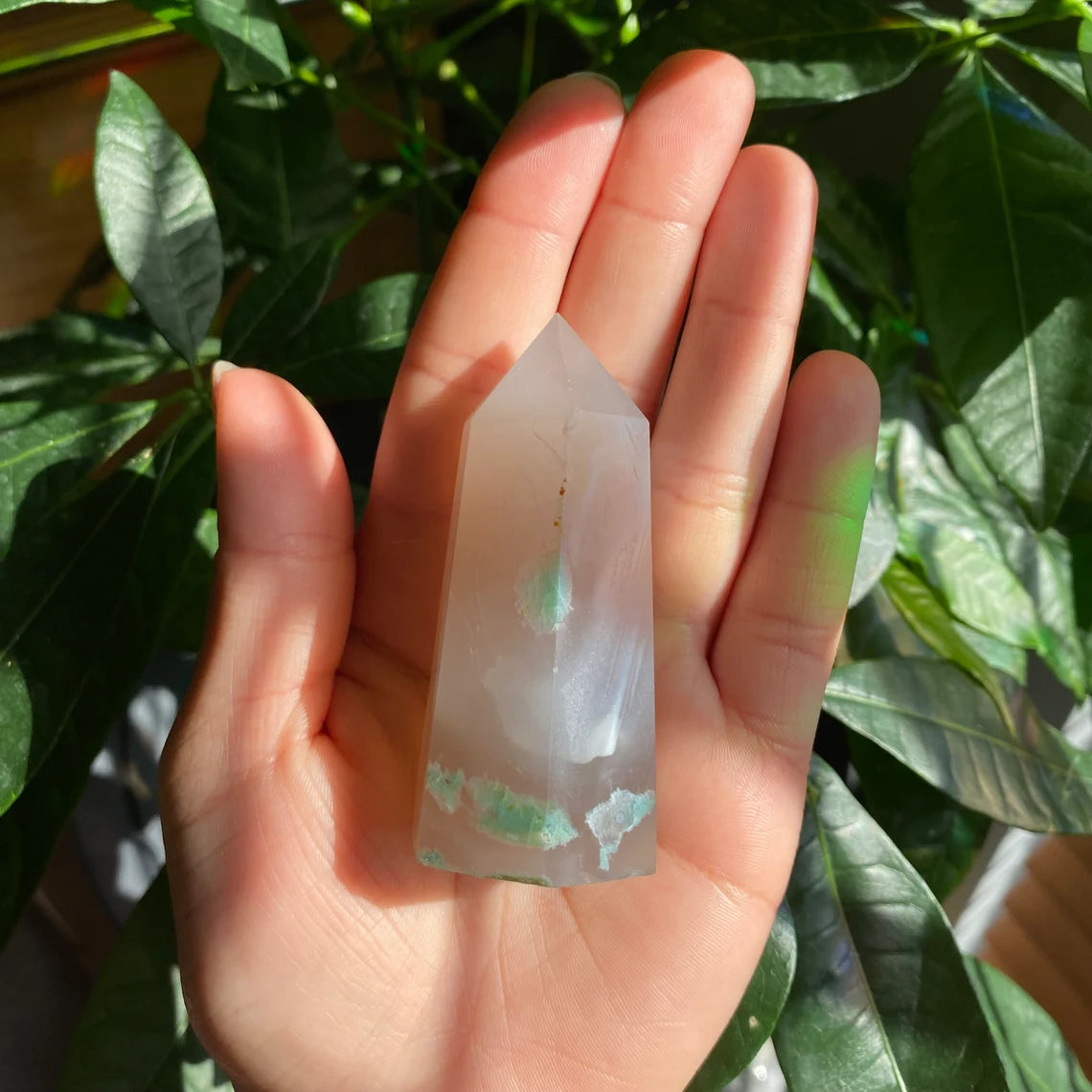 Flower Agate Tower | 2.7" | 3 oz | Crystal Tower