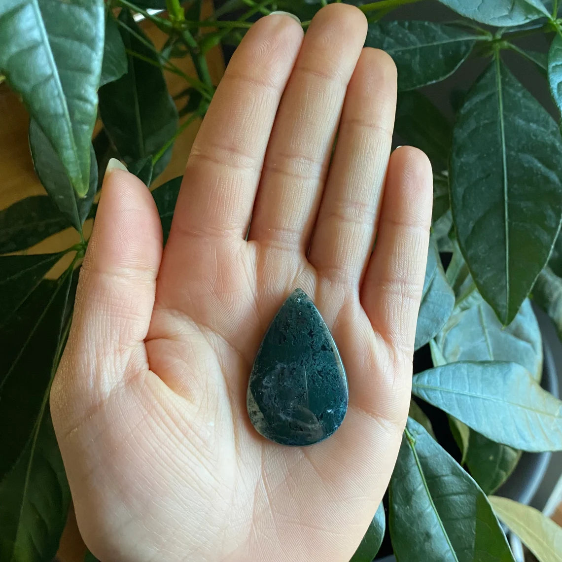 Tree Agate Cabochon | Tear Shaped Stone | Dendritic Agate | Cabochon | For Wire Wrapping | For Jewelry Making | Teardrop Shape | TS2