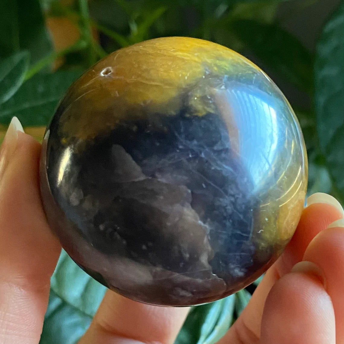 2.02” Tree Agate Crystal Sphere | 6.7 oz | Dendritic Agate Sphere | Crystal Sphere