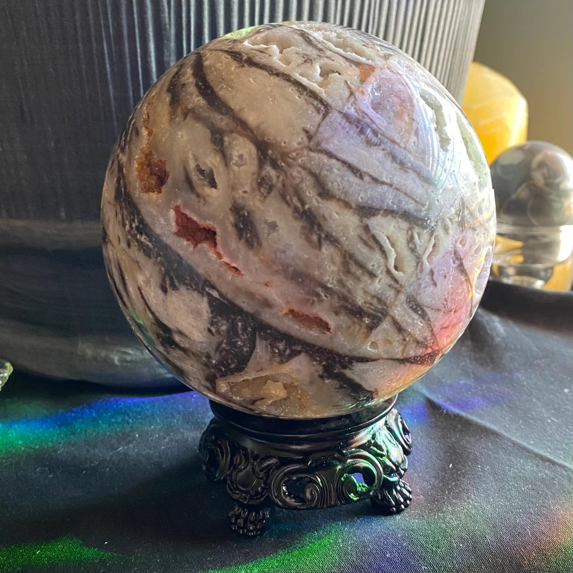 Sphalerite Sphere w/ Druzy | 3 lb 12.3 oz | 4.4 in | Crystal Sphere