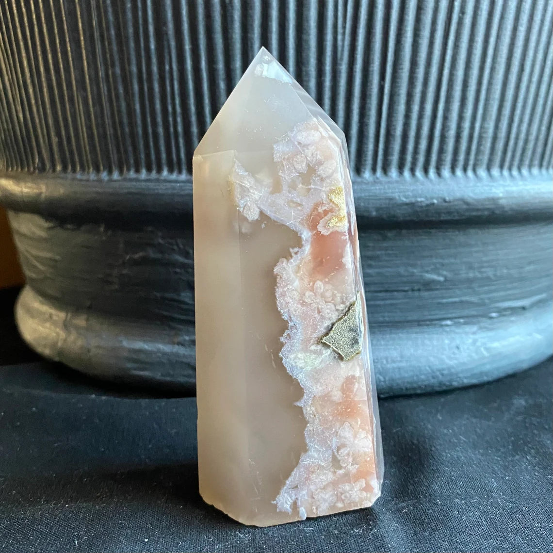 Flower Agate Tower | 4" | 8.0 oz | Crystal Tower