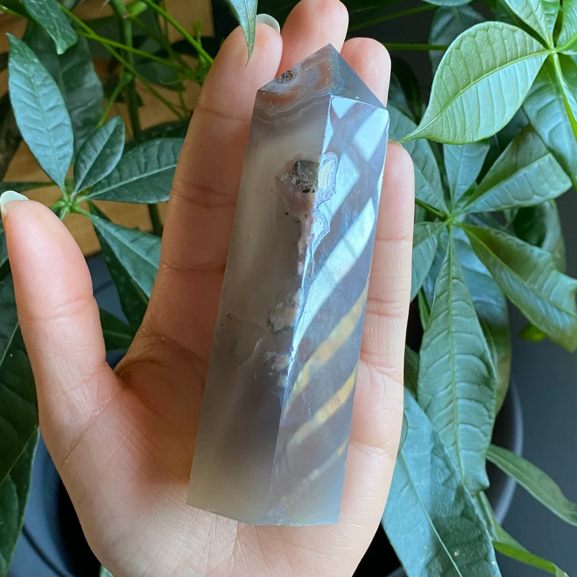 Flower Agate Tower | 4" | 7.7 oz | Crystal Tower