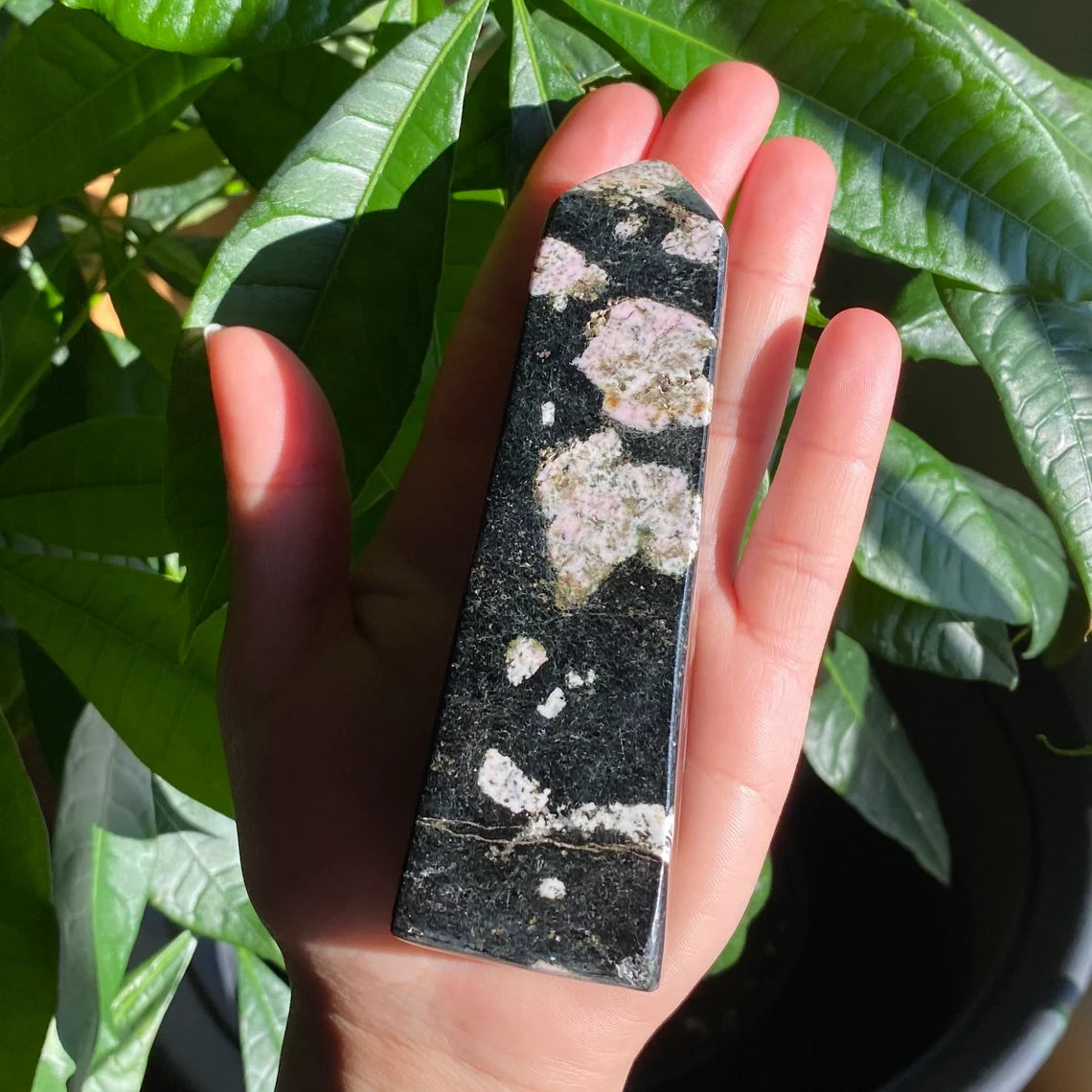 Snowflake Obsidian Tower | 4.8 in | 11.9 oz | Crystal Point | Crystal Tower | S2