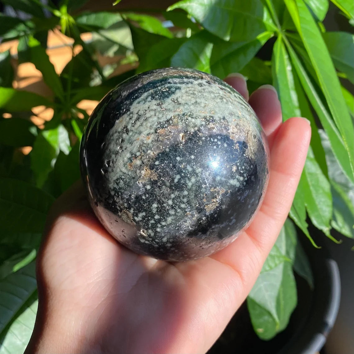 Ocean Jasper Sphere w/ Druzy | 1 lb 2.6 oz | 2.9" | Jasper | Crystal Sphere