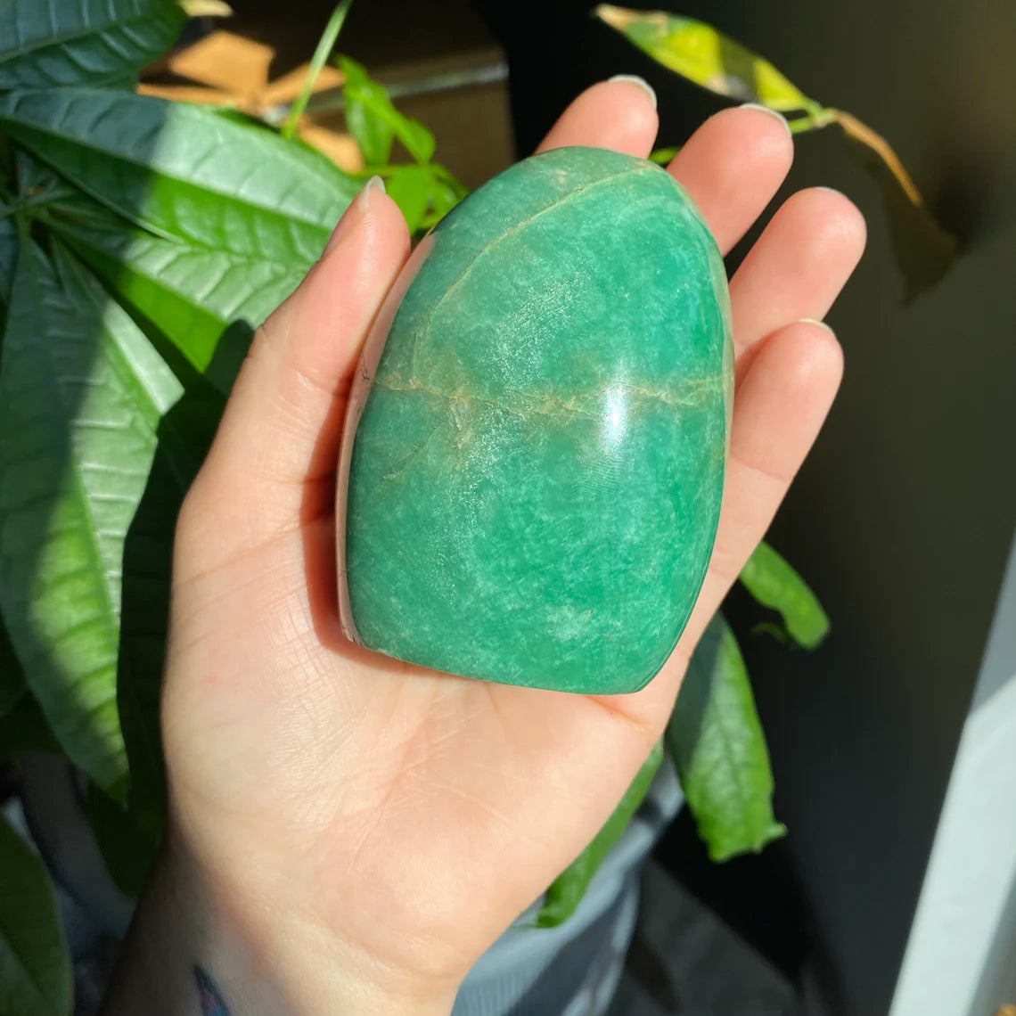 Amazonite Freeform w/ Silver Flash | 3.1" | 14.5 oz | Crystal Freeform