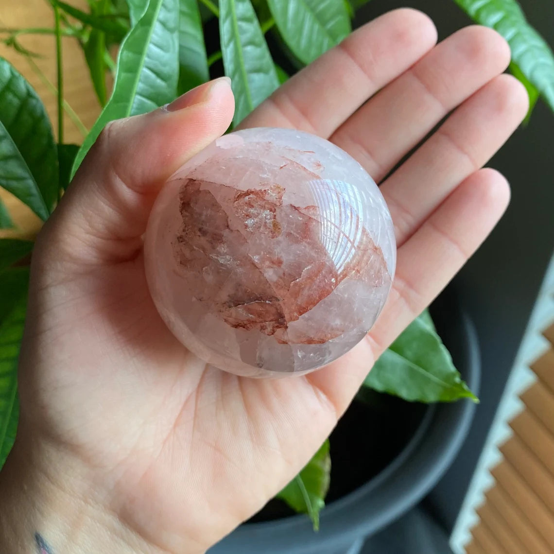 Fire Quartz Sphere | 2.2" | 9.1 oz | Crystal Sphere | Quartz Sphere