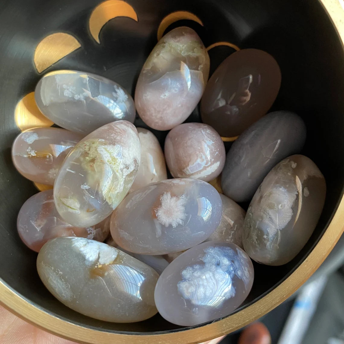 Large Flower Agate Tumbled Stone | Tumbled Stone | Intuitively Selected (random)
