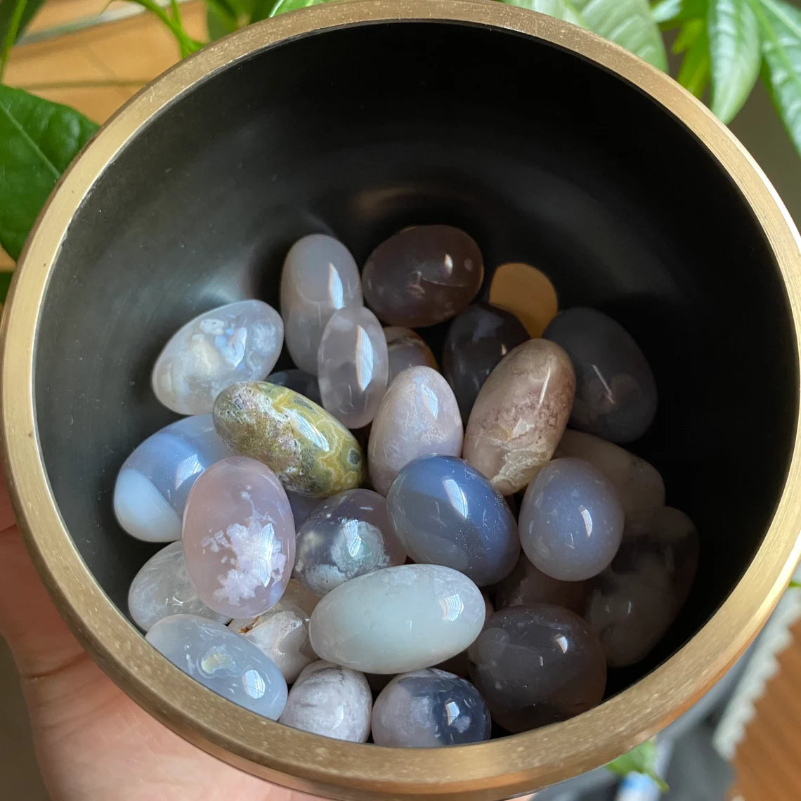 2 Mini Flower Agate Tumbled Stones | Tumbled Stones | Intuitively Selected (random)
