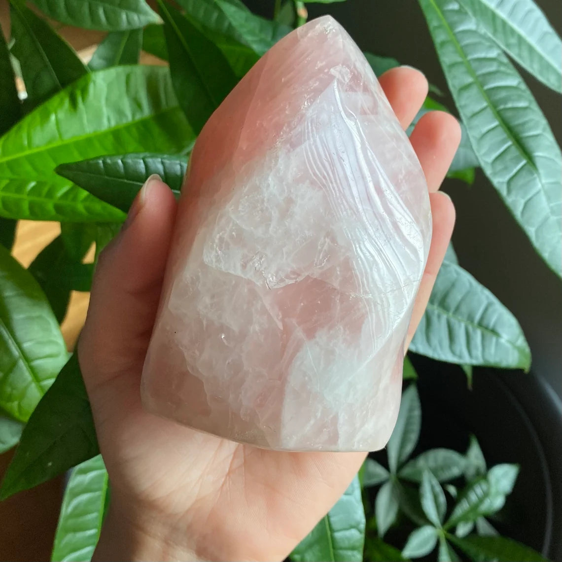 Rose Quartz Flame | 4.3" | 1 lb 9.9 oz | Crystal Flame | Rose Quartz Crystal Flame