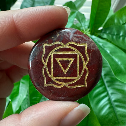 Engraved Chakra Stone Set | Flat Stones | Chakra Symbols