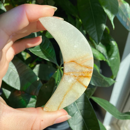 Green Onyx Moon | 3" | Crystal Moon | Crystal Carving