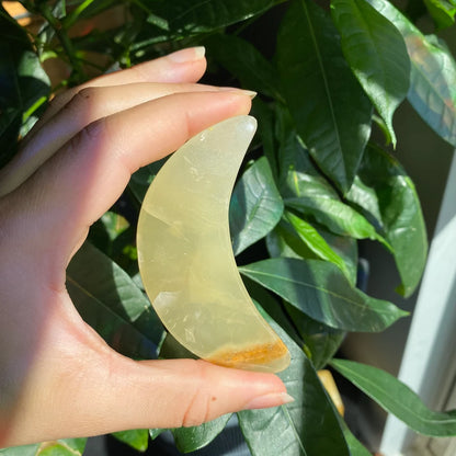 Green Onyx Moon | 3" | Crystal Moon | Crystal Carving