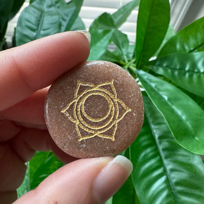 Engraved Chakra Stone Set | Flat Stones | Chakra Symbols