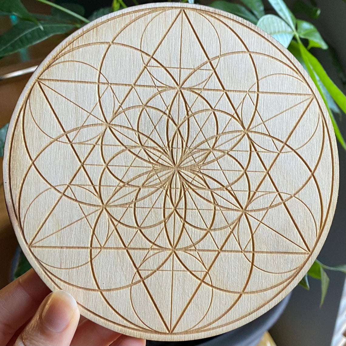 Seed of Life Crystal Grid | 6" | Wooden Crystal Grid | Sacred Geometry | Altar Tools | Meditation Tools