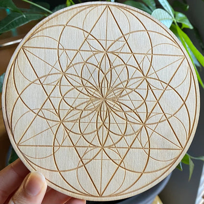 Seed of Life Crystal Grid | 6" | Wooden Crystal Grid | Sacred Geometry | Altar Tools | Meditation Tools