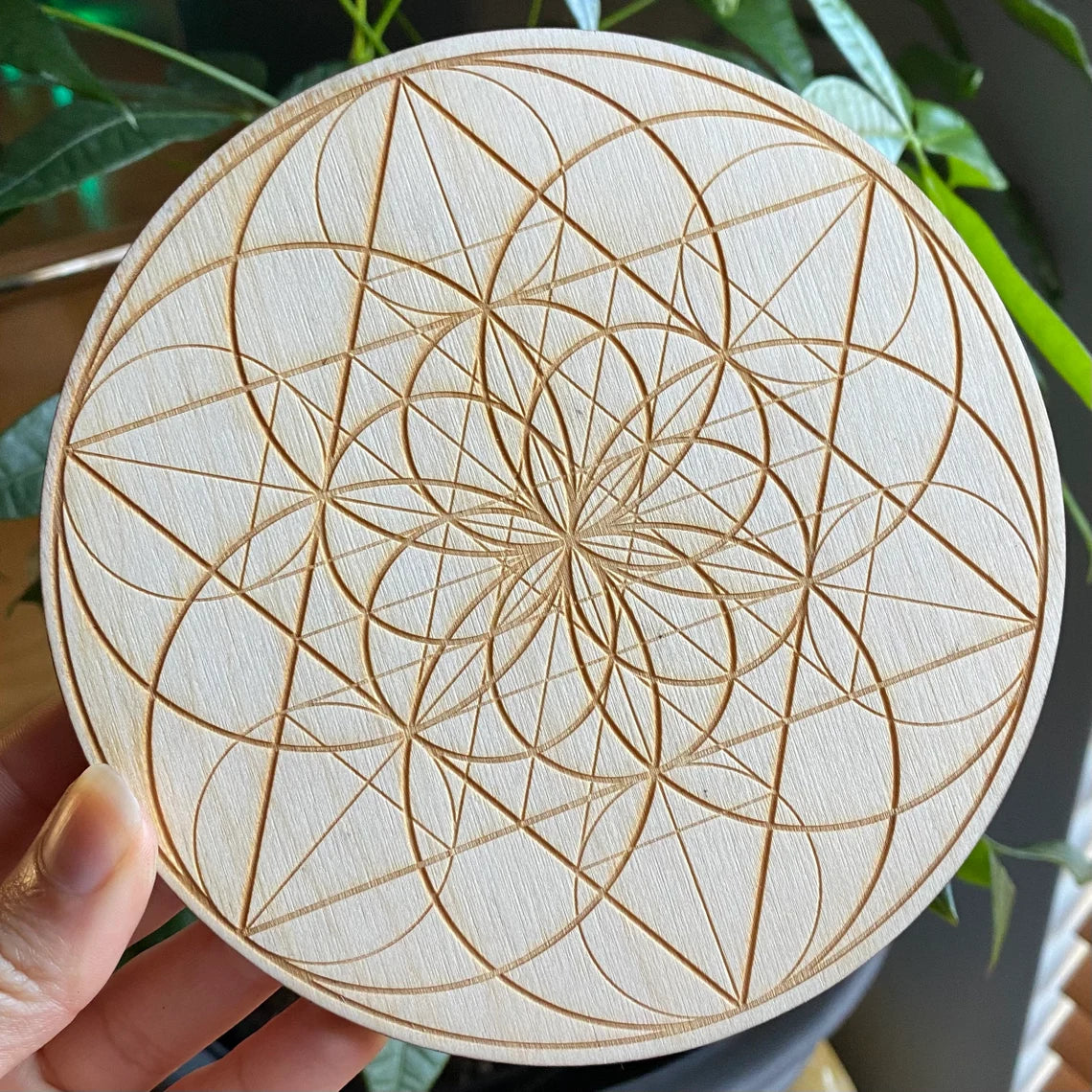 Seed of Life Crystal Grid | 6" | Wooden Crystal Grid | Sacred Geometry | Altar Tools | Meditation Tools