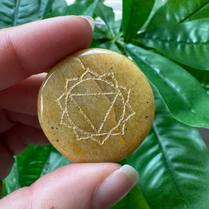 Engraved Chakra Stone Set | Flat Stones | Chakra Symbols