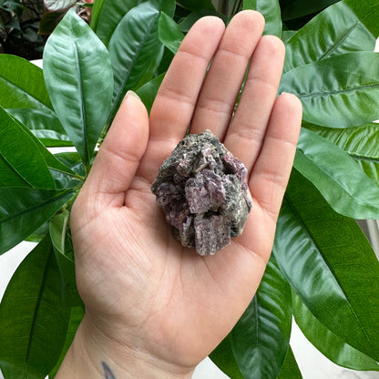 Rough Pink & Black Tourmaline on Quartz Matrix | RPT2