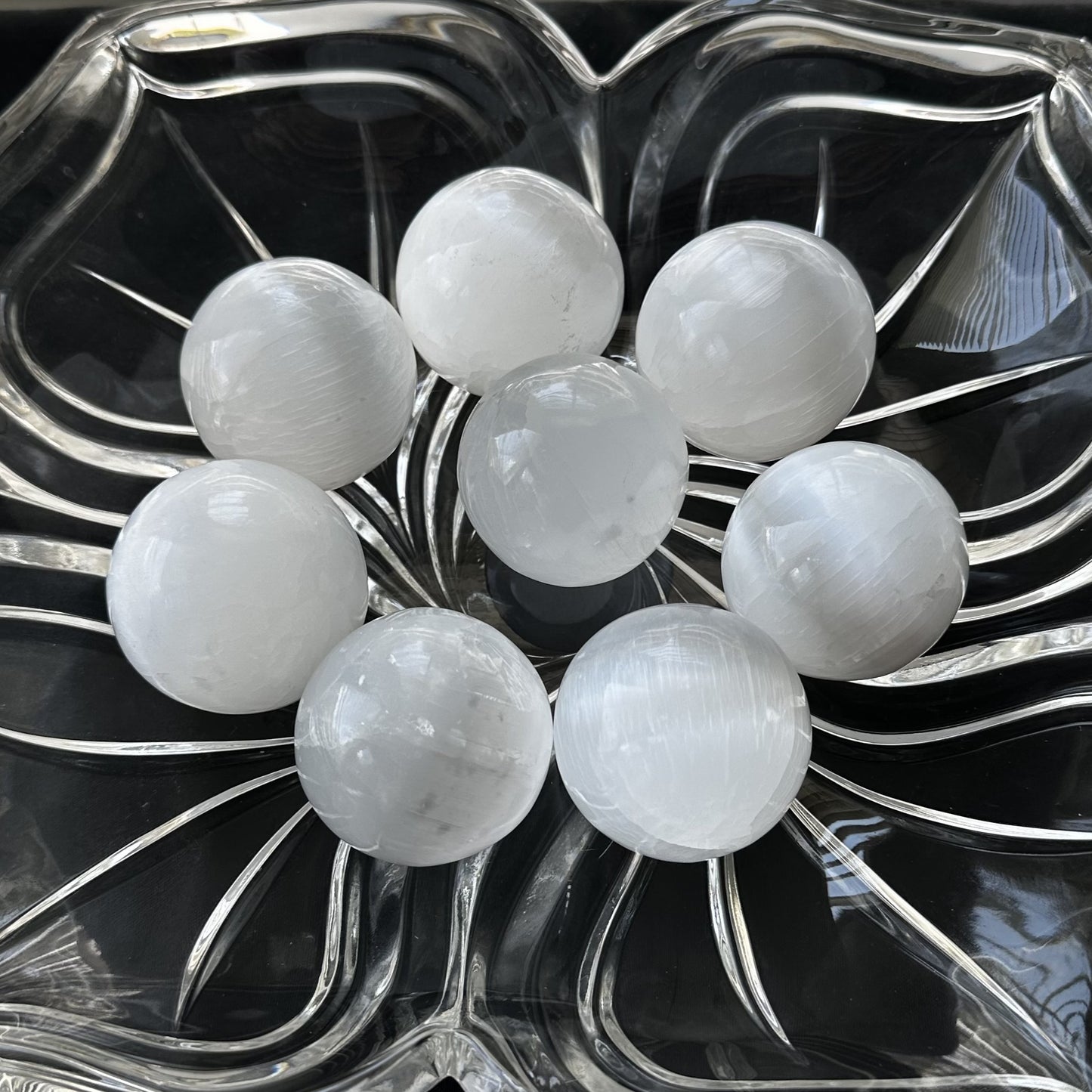 Selenite Sphere | 2" | Crystal Sphere | Energy Cleansing | Intuitively Selected (random)