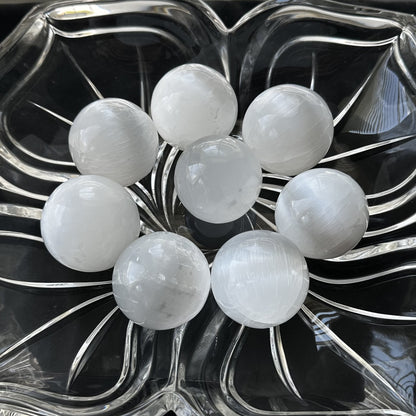 Selenite Sphere | 2" | Crystal Sphere | Energy Cleansing | Intuitively Selected (random)