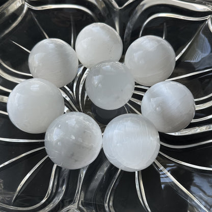 Selenite Sphere | 2" | Crystal Sphere | Energy Cleansing | Intuitively Selected (random)