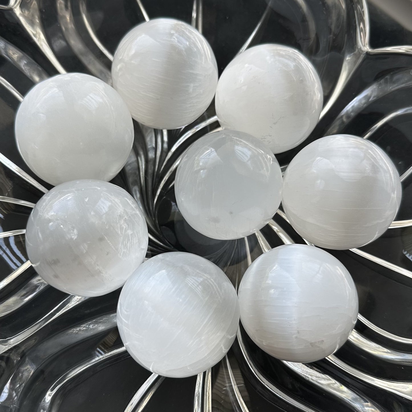 Selenite Sphere | 2" | Crystal Sphere | Energy Cleansing | Intuitively Selected (random)