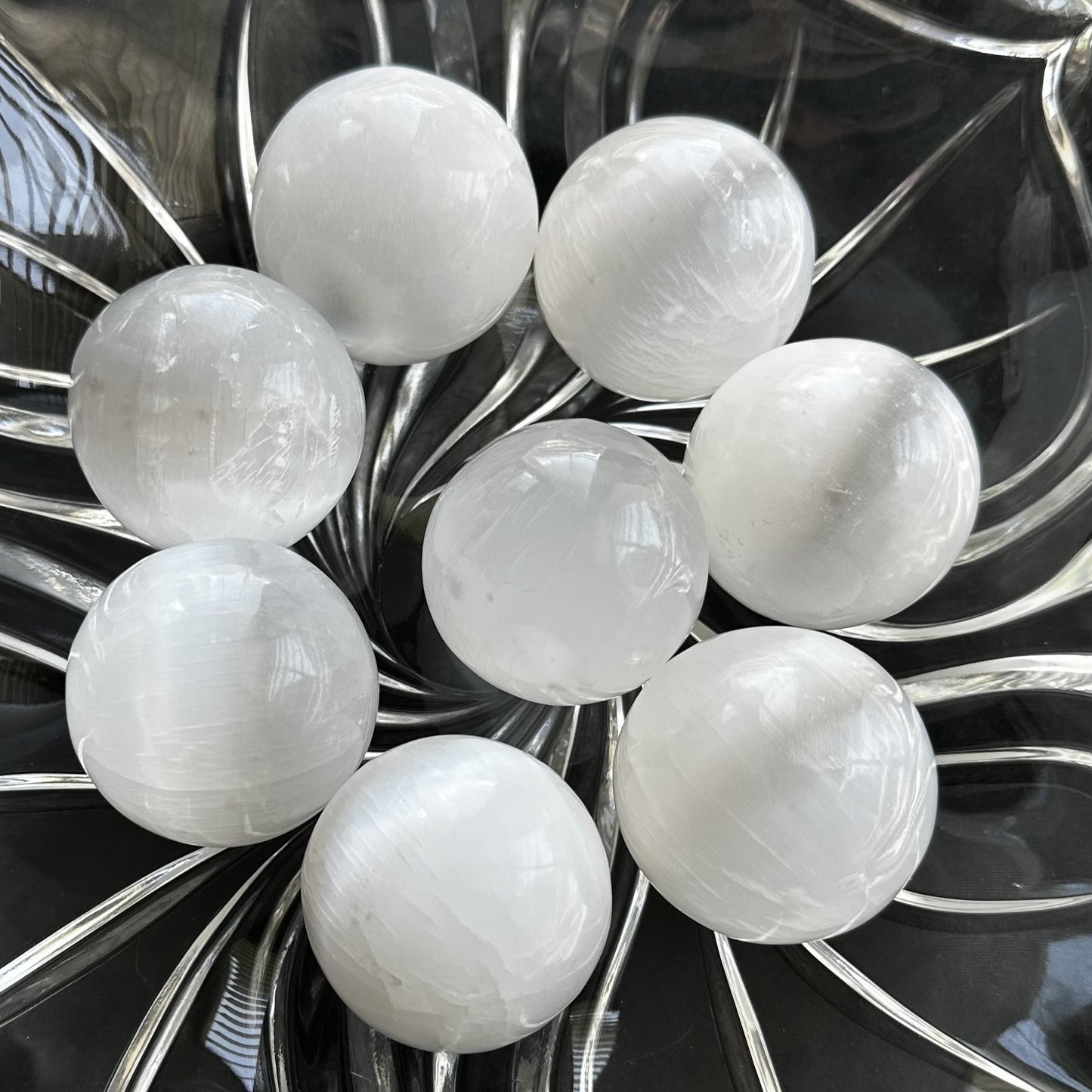 Selenite Sphere | 2" | Crystal Sphere | Energy Cleansing | Intuitively Selected (random)
