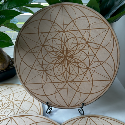 Seed of Life Crystal Grid | 12" | Wooden Crystal Grid | Sacred Geometry