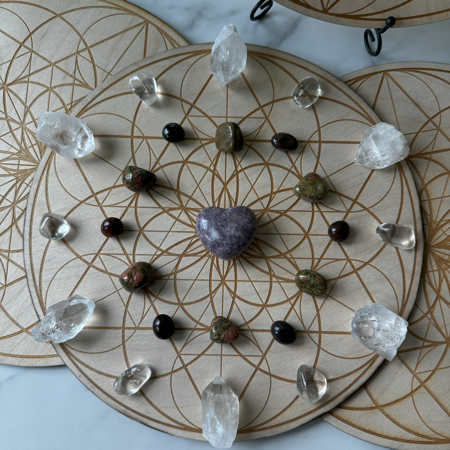 Seed of Life Crystal Grid | 12" | Wooden Crystal Grid | Sacred Geometry