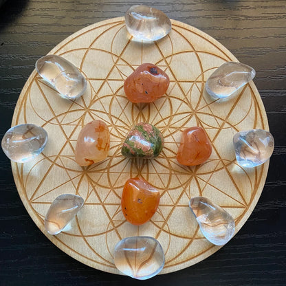 Seed of Life Crystal Grid | 6" | Wooden Crystal Grid | Sacred Geometry | Altar Tools | Meditation Tools