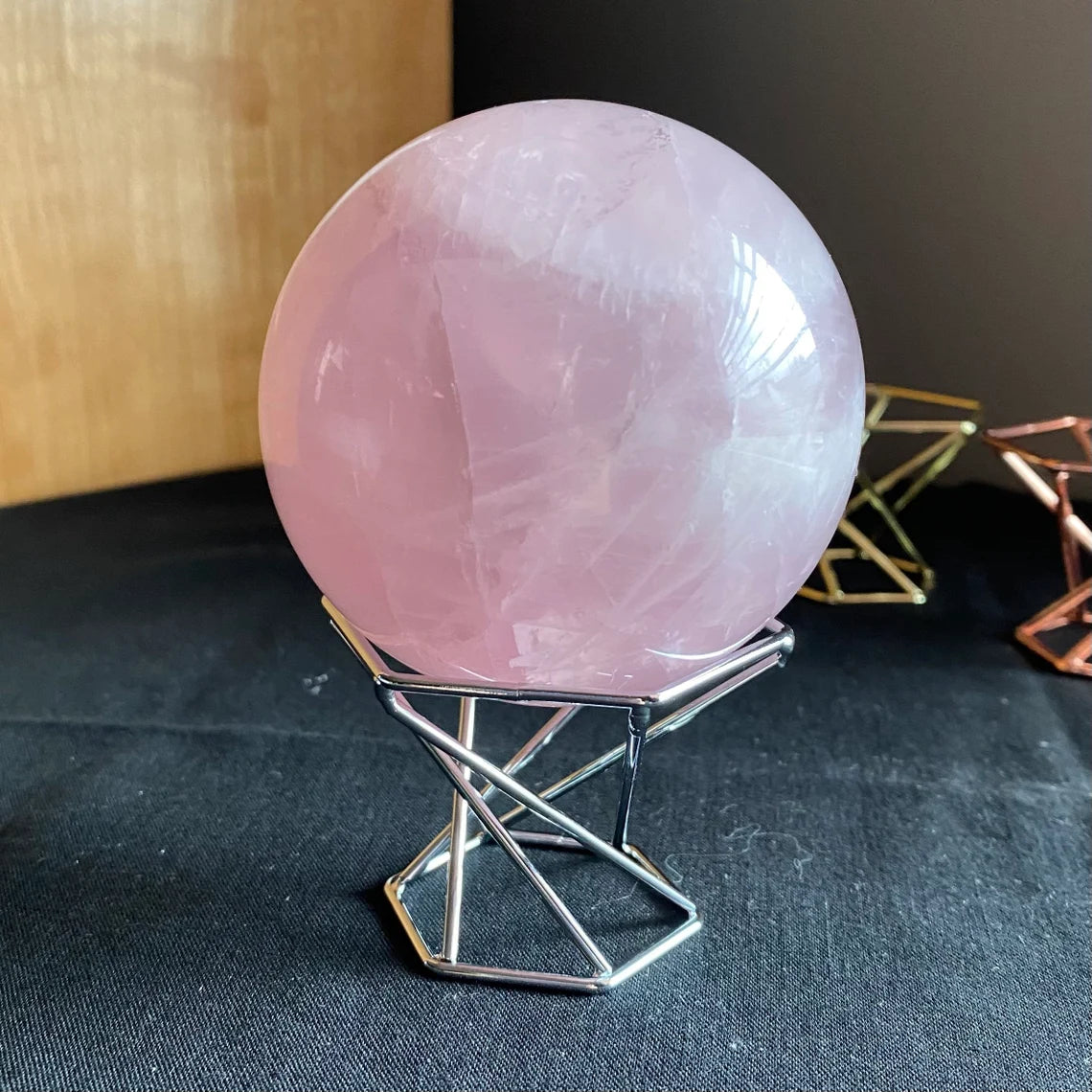 Hexagonal Double-Sided Sphere Stand | STAND ONLY | Crystal Stand | Crystal Sphere Stand