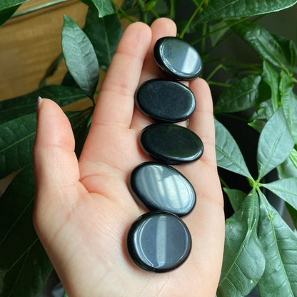 Obsidian Worry Stone | Crystal Worry Stone | Intuitively Selected (random)