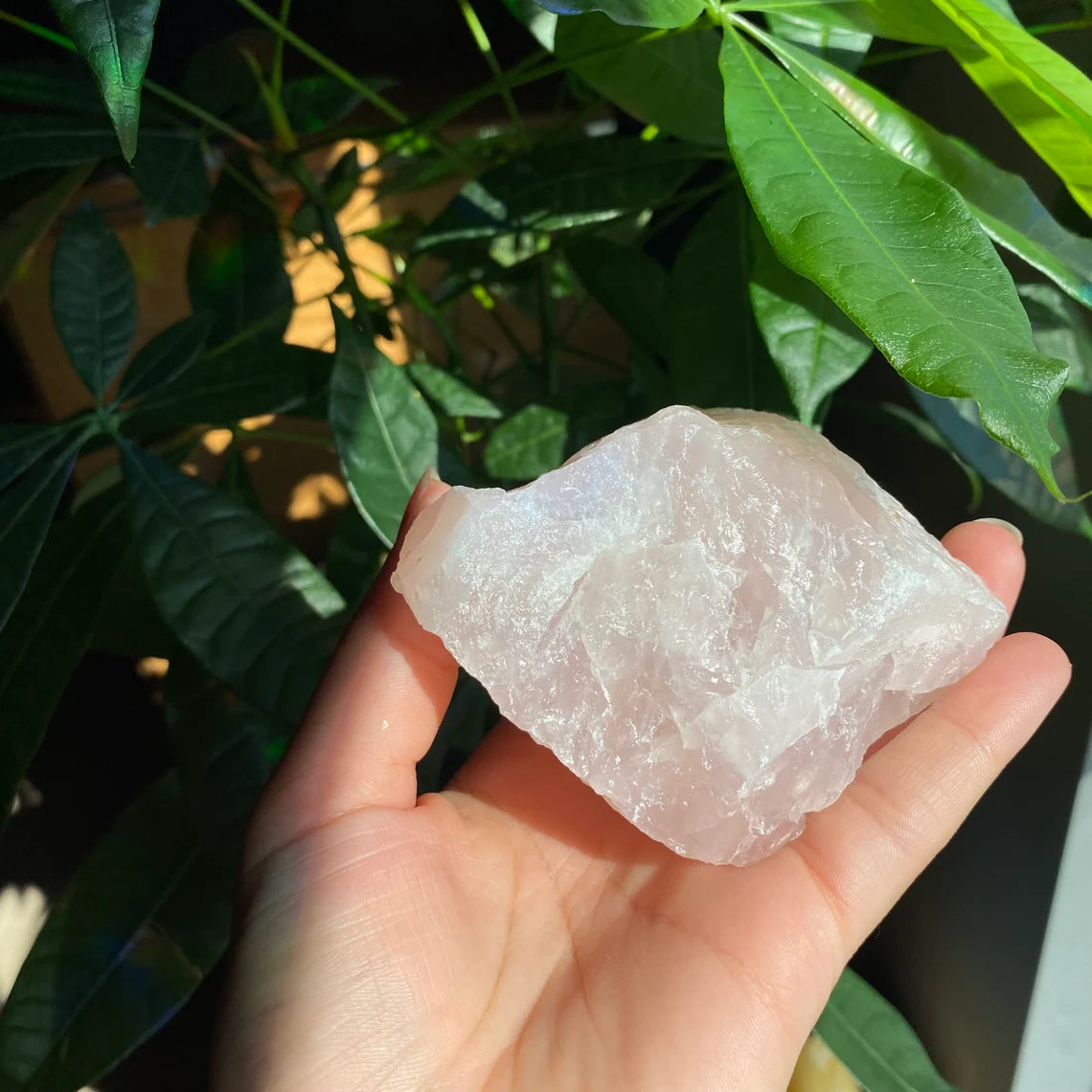 Rough Rose Quartz | 12.5 oz | 3.6”  | Rough Stone | Palm Size Stone | R3