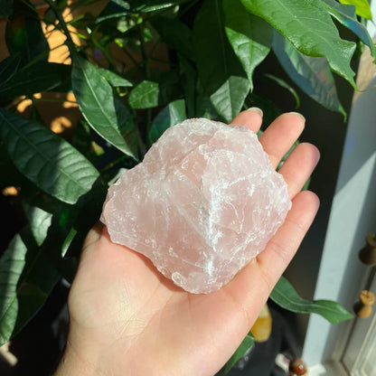 Rough Rose Quartz | 12.5 oz | 3.6”  | Rough Stone | Palm Size Stone | R3