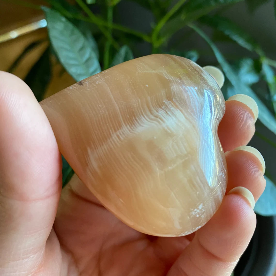 Honey Calcite Heart | 2.5 oz | 2" | Heart Carving | Crystal Carving | Calcite | HCH3