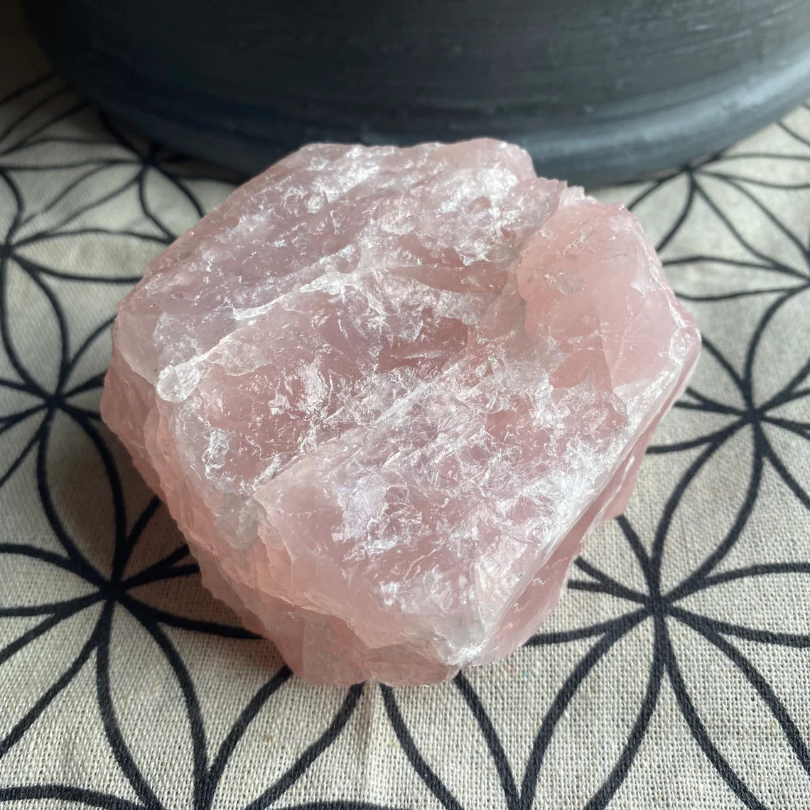 Rough Rose Quartz | 17.9 oz | 3.7”  | Rough Stone | Palm Size Stone | R2