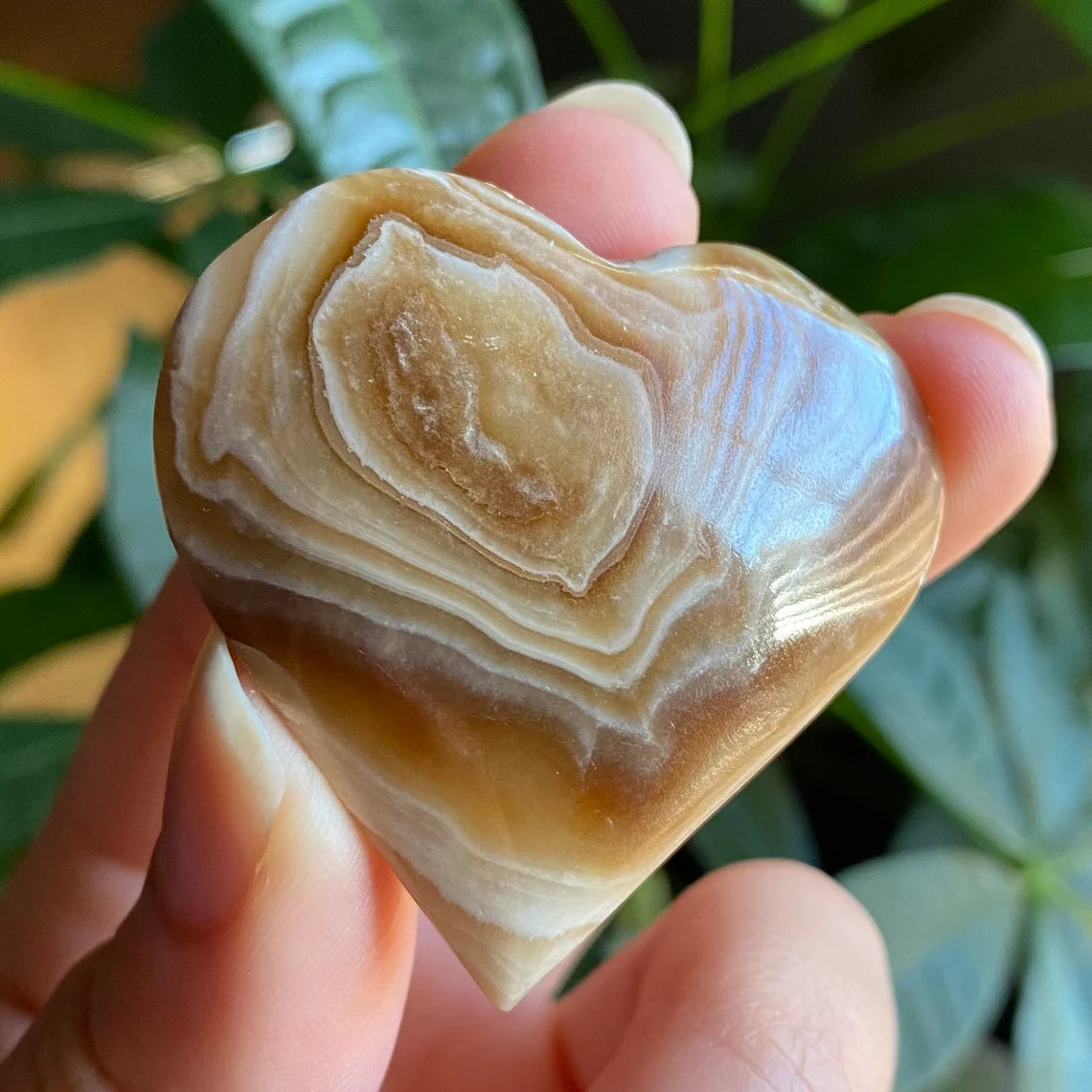 Chocolate Calcite Heart | 1 oz | 1.8" | Heart Carving | Crystal Carving | Calcite | Brown Aragonite | CCH1