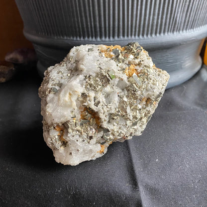 Pyrite on Quartz Matrix Specimen | 2 lb 5.2 oz | 5" | Pyrite | Mineral Specimen | Fools Gold | Attract Abundance | Pyrite Specimen