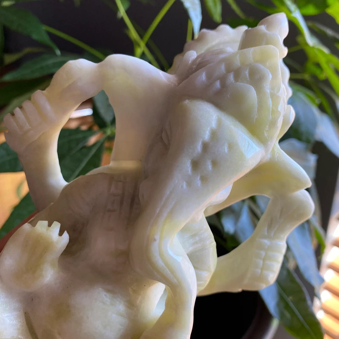 Serpentine Ganesh Statue | 1 lb 14.2 oz | 6.3" | Crystal Carving | Ganesh Idol | Deity Statue