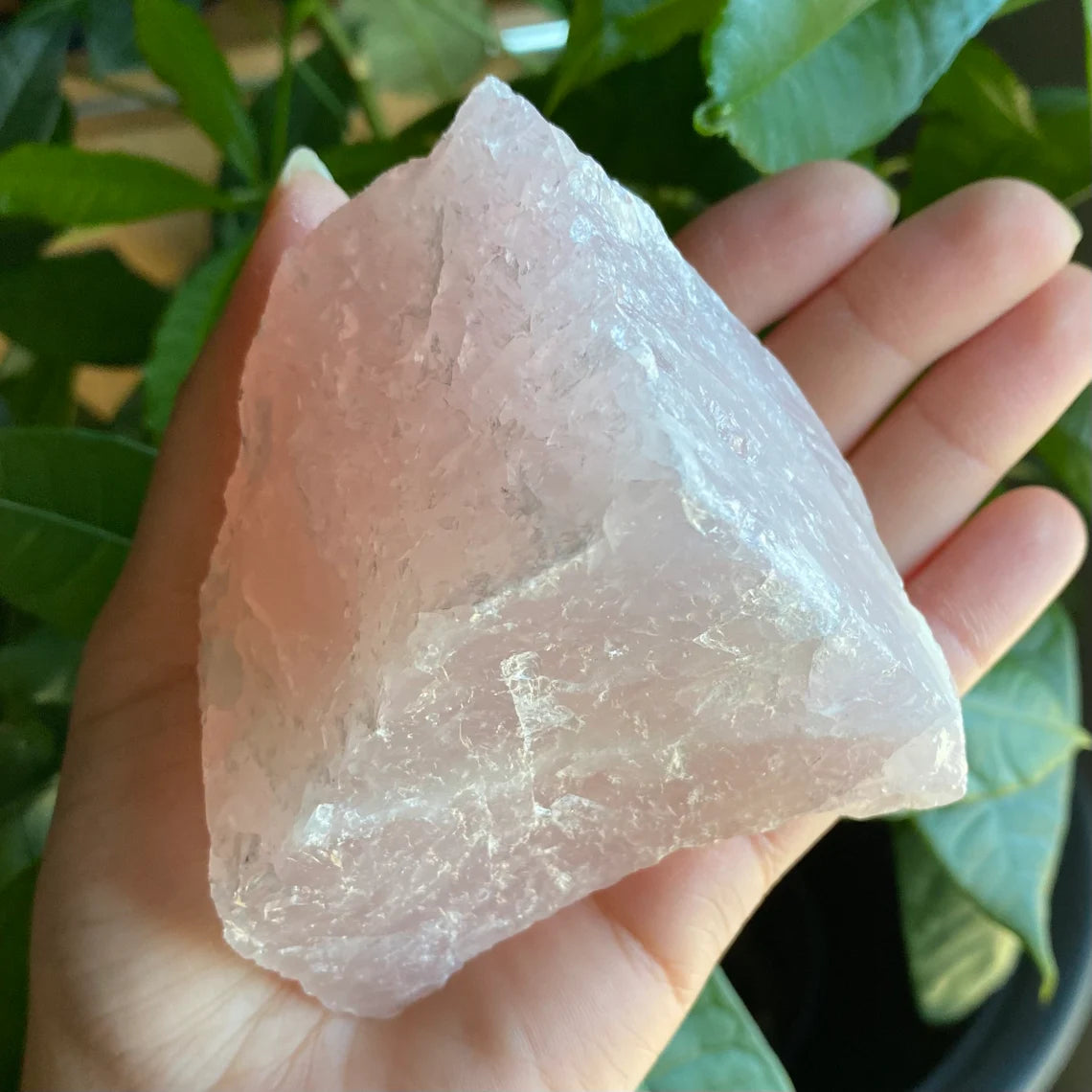 Rough Rose Quartz | 13.9 oz | 4”  | Rough Stone | Palm Size Stone | R6