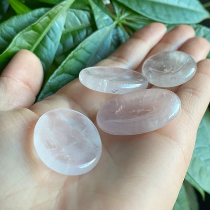 Rose Quartz Worry Stone | Crystal Worry Stone | Intuitively Selected (random)