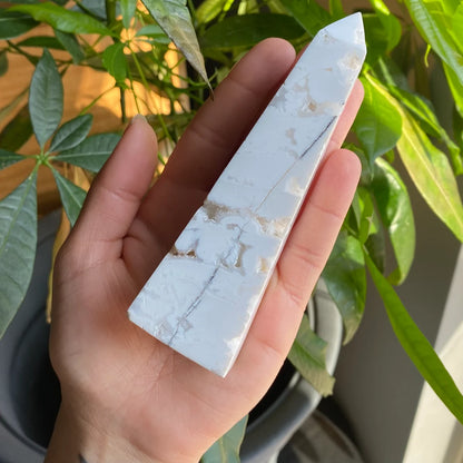 Snow White Druzy Agate Obelisk Tower Crystal, Emotional Balance, Stress Relief, Intuition, Love, Heart Chakra, Crown Chakra