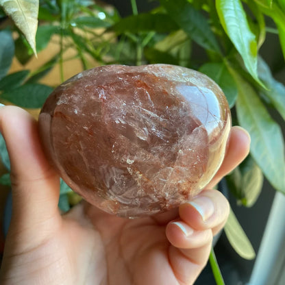 Fire Quartz Heart | 8.7 oz | 3" | Puffy Heart | Heart Carving | Crystal Carving