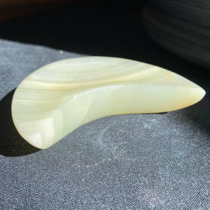 Green Onyx Moon Bowl | 3" | 3 oz | Banded Calcite | Crystal Bowl | Crystal Carving | CM1